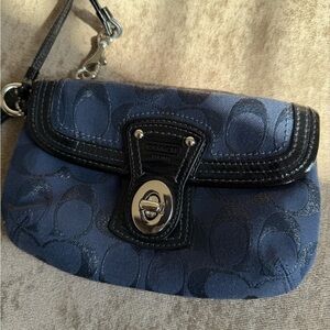 Coach Navy and Black Wristlet
